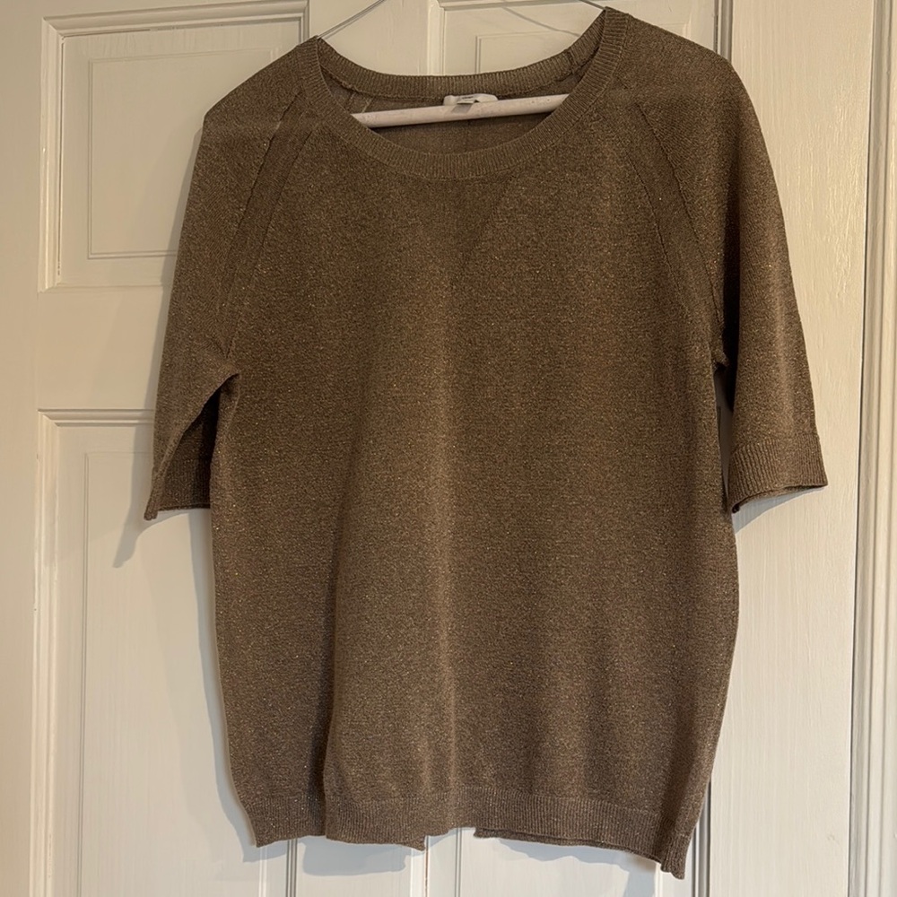 Gap Women's light Brown metallic knit top size S